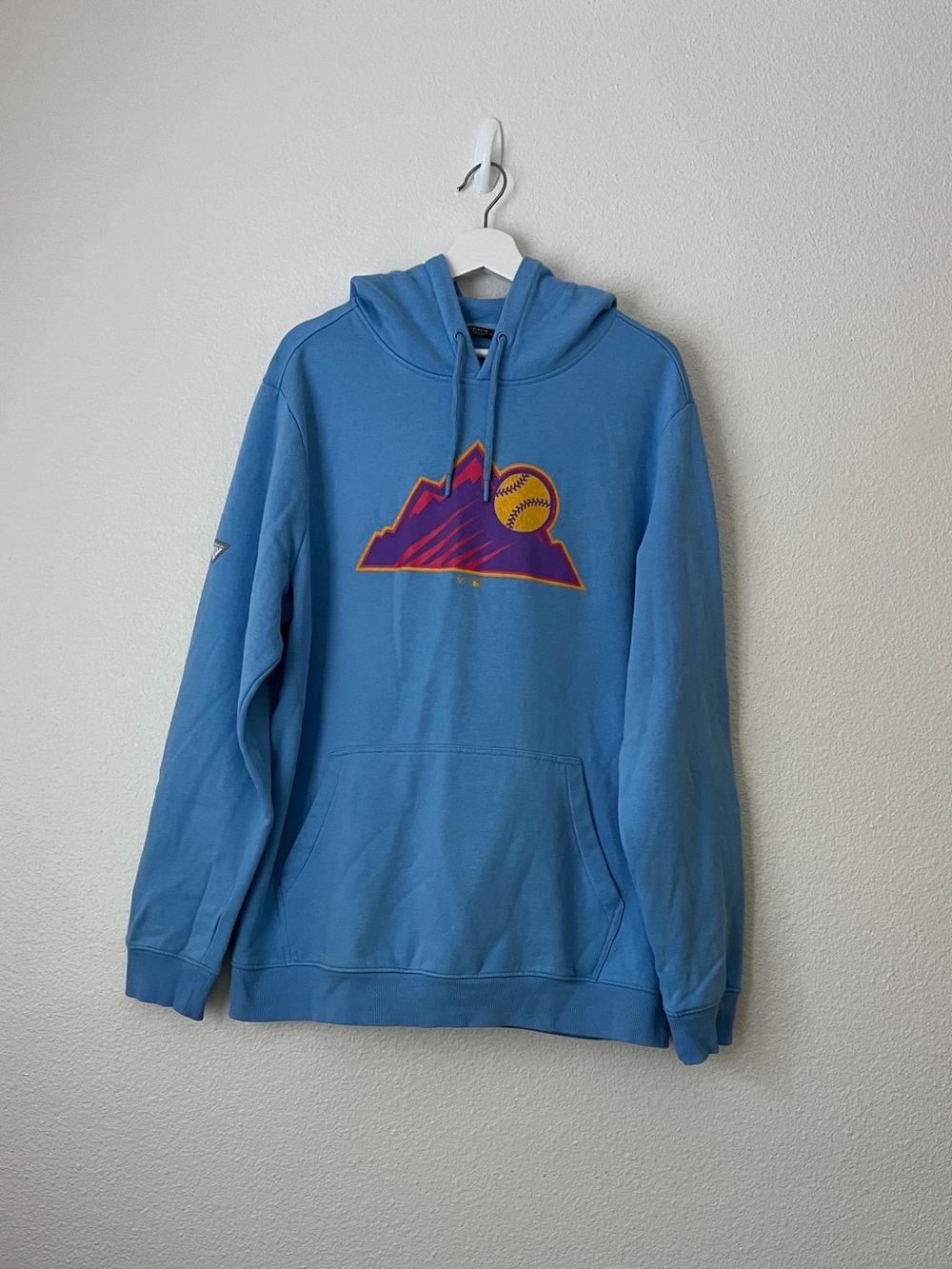Levelwear Colorado Rockies MLB Hoodie Mens XL Light Blue Purple Yellow Graphic